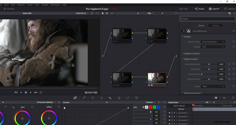 Master Lens Reflections and Film Damage Effects in DaVinci Resolve 15