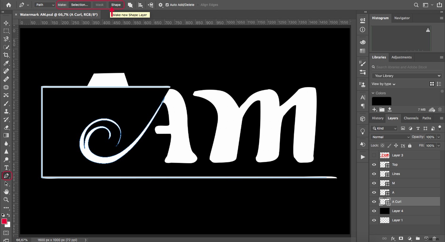 Create Professional Watermarks in Photoshop Using the Pen Tool: Step-by-Step Guide