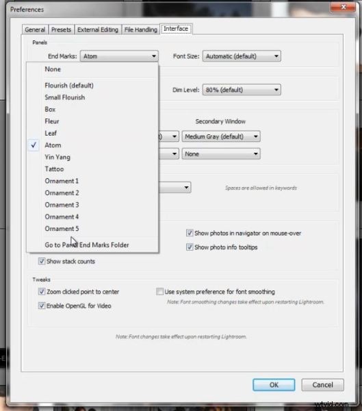 How to Customize Panel End Marks in Lightroom 4 (and LR3) for a Professional Studio Brand