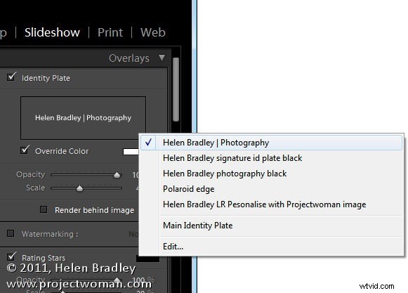 Create Custom Slideshow Titles Using Identity Plates in Lightroom