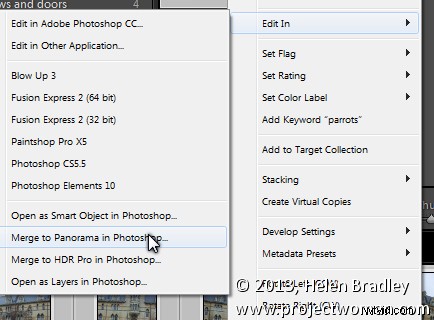 How to Send Panorama Sequences from Lightroom to Photoshop Seamlessly