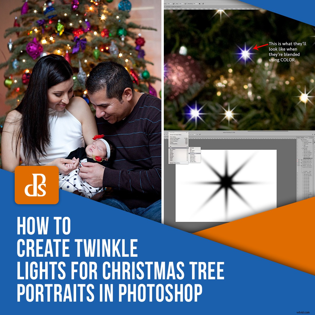 Create Stunning Twinkle Lights for Christmas Tree Portraits in Photoshop