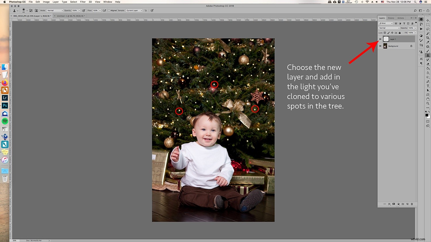 Create Stunning Twinkle Lights for Christmas Tree Portraits in Photoshop