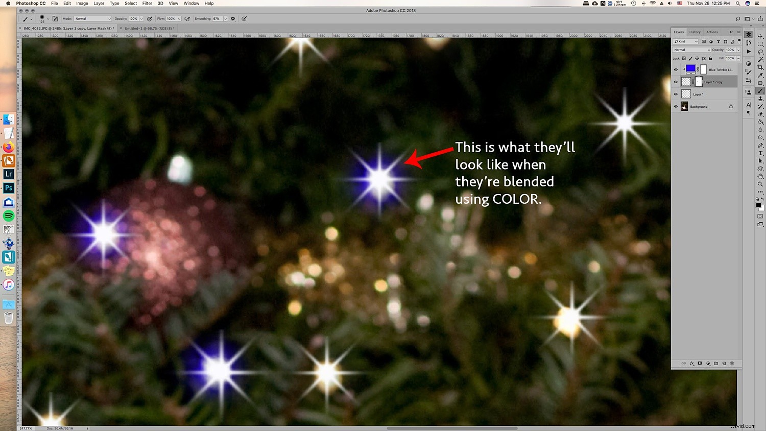 Create Stunning Twinkle Lights for Christmas Tree Portraits in Photoshop