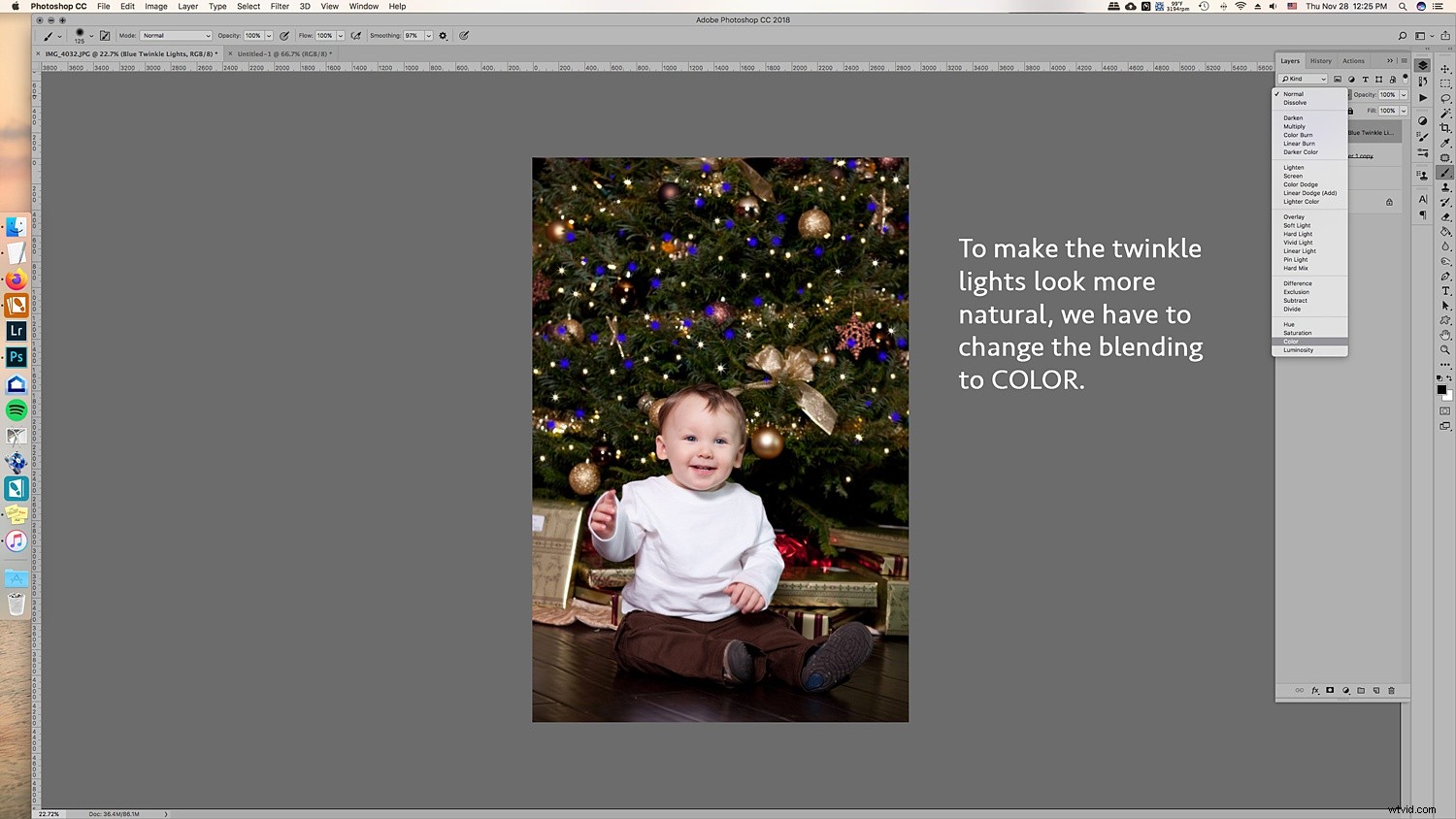 Create Stunning Twinkle Lights for Christmas Tree Portraits in Photoshop