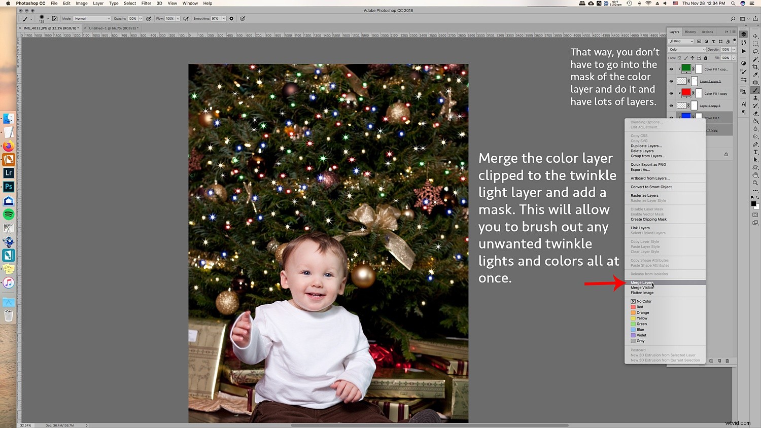 Create Stunning Twinkle Lights for Christmas Tree Portraits in Photoshop