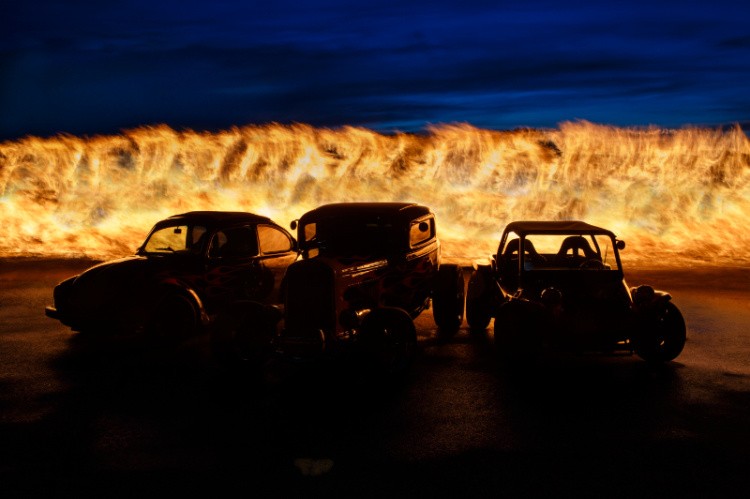 Behind the Flames: How We Captured the Epic Hot Rod Shot from Concept to Print