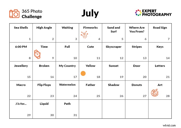 365-Day Photography Challenge Calendar: Daily Creative Prompts for the Entire Year