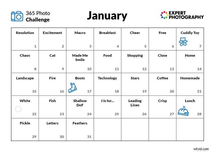 365-Day Photography Challenge Calendar: Daily Creative Prompts for the Entire Year