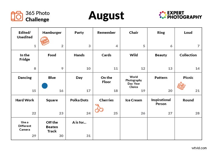 365-Day Photography Challenge Calendar: Daily Creative Prompts for the Entire Year