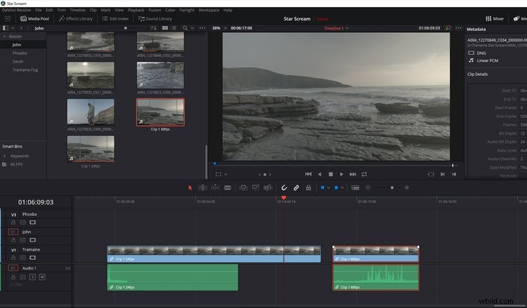 How to Use Clips from the Same Video File at Different Frame Rates in DaVinci Resolve