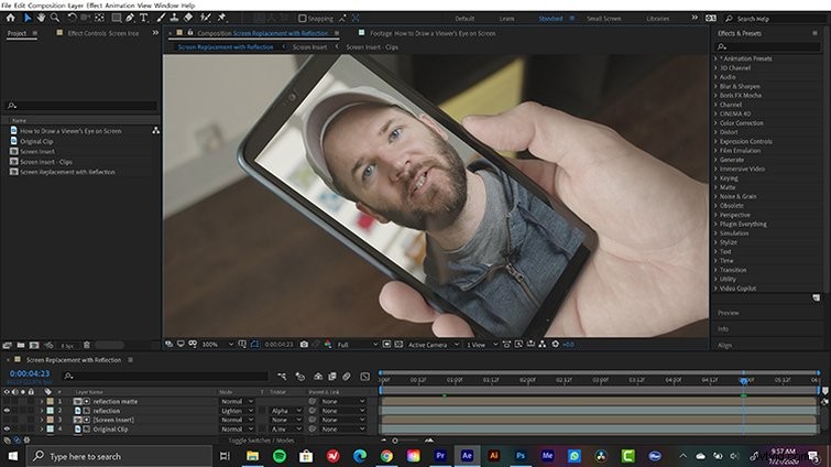Master Screen Replacement with Realistic Reflections in Adobe After Effects