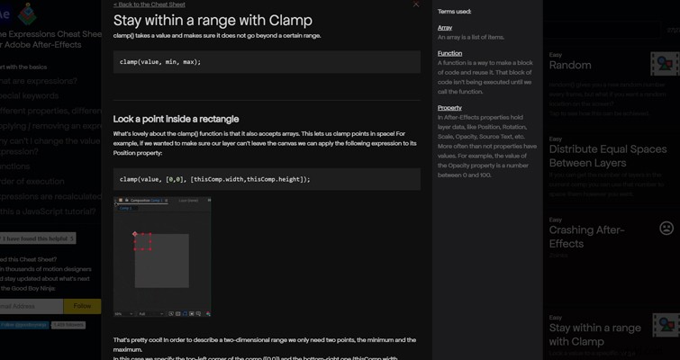 Ultimate After Effects Expressions Cheat Sheet: Essential Quick Reference Guide