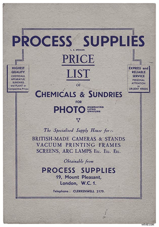 Process Supplies: Britain s Oldest Printing Supply Company – A Photographic Heritage Legacy