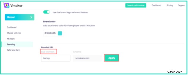 Vmaker CNAME Update: Track Video Shares by Team Members Effortlessly