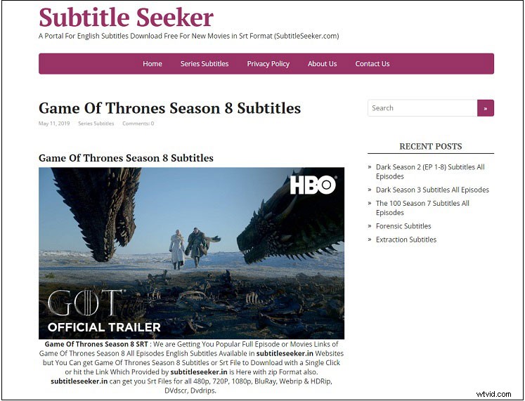Top 5 Best Free Websites to Download Game of Thrones Subtitles Safely