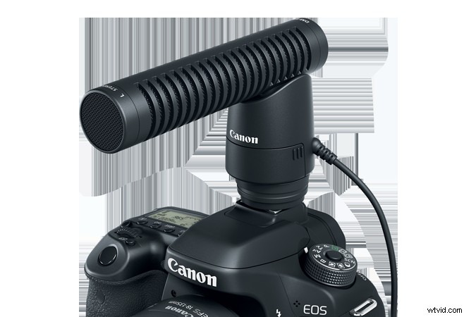 Canon DM-E1: Compact On-Camera Directional Microphone with Dual Stereo Modes