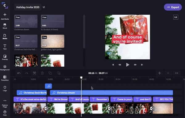 Create Stunning Holiday Party Video Invitations with Easy Drag & Drop
