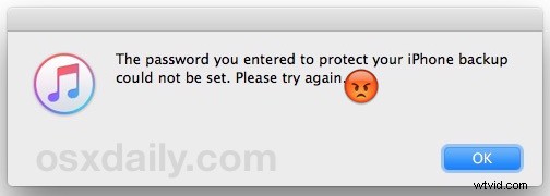 How to Fix iPhone Backup Password Error:  The Password You Entered Could Not Be Set 