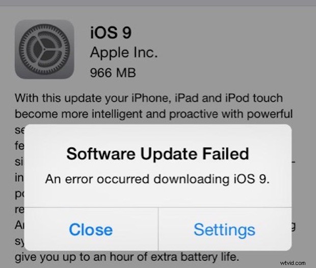 Fix  Software Update Failed  Error: 2 Proven Solutions for iOS 9 Download
