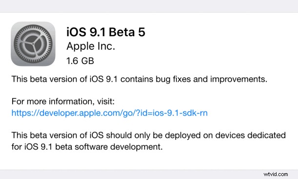 Apple Releases iOS 9.1 Beta 5 for Public Beta Testers and Developers