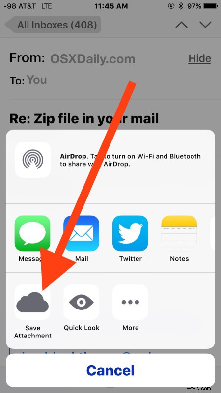 How to Save Email Attachments from Mail on iPhone & iPad to iCloud Drive