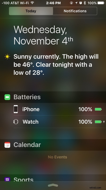 Monitor Battery Levels of Connected Bluetooth Devices from iOS Notification Center