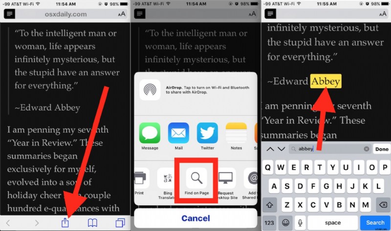 How to Quickly Find Text on Safari Webpages on iPhone & iPad (iOS 12, 11, 10, 9)