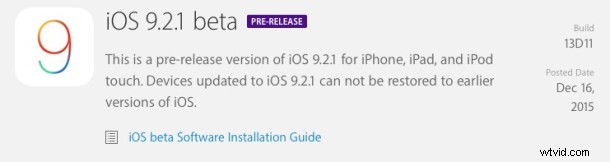 Apple Releases iOS 9.2.1 Beta 1 for Developers – Download Build 13D11 Now