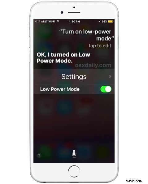 Easily Toggle iPhone Low Power Mode On and Off with Siri