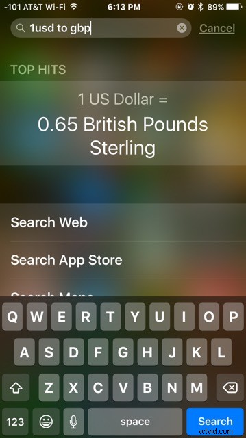 Instant Currency Conversion in iOS Spotlight Search with Live Exchange Rates