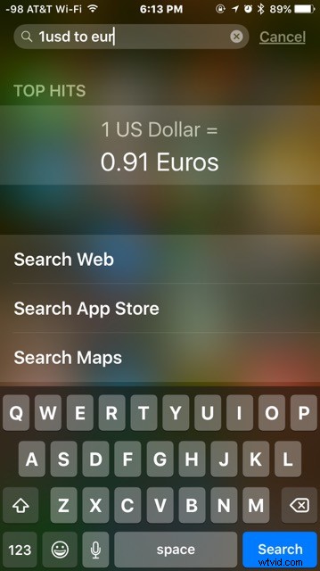 Instant Currency Conversion in iOS Spotlight Search with Live Exchange Rates