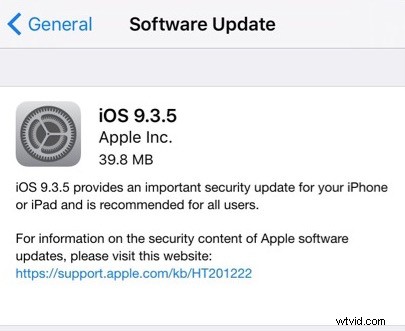 Apple Releases iOS 9.3.5 Security Update for iPhone, iPad, iPod Touch – IPSW Downloads Available