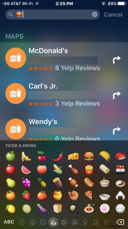 Hungry? Discover Restaurants Fast with Emoji Searches in iPhone Spotlight