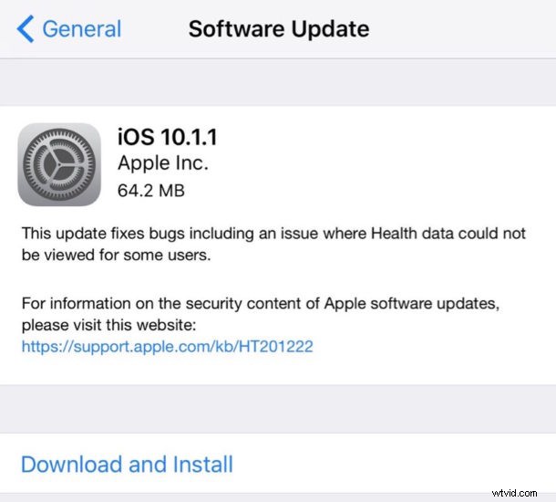 Apple Releases iOS 10.1.1: Health Data Fix for iPhone, iPad & iPod Touch
