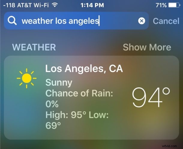 Instant Weather Access: Spotlight Search on iPhone and iPad