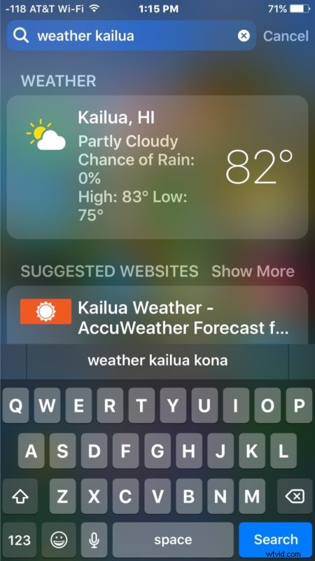 Instant Weather Access: Spotlight Search on iPhone and iPad