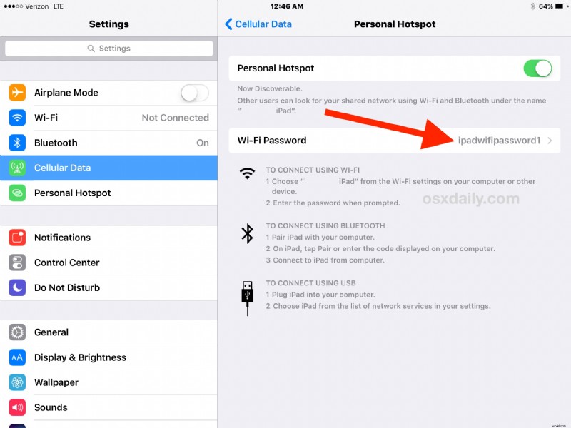 How to Easily Change Personal Hotspot Wi-Fi Password on iPhone or iPad