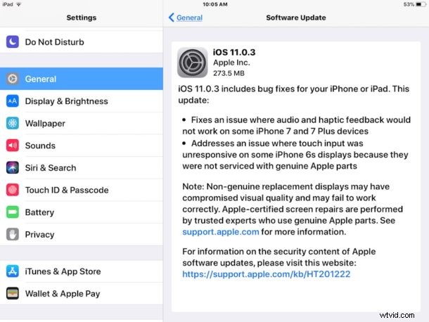 Apple Releases iOS 11.0.3: Fixes iPhone 7 Audio & Haptic Bugs – IPSW Download Links