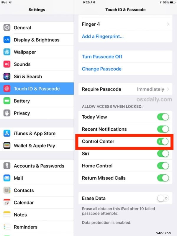 Fix Control Center Not Opening from Lock Screen on iPhone or iPad