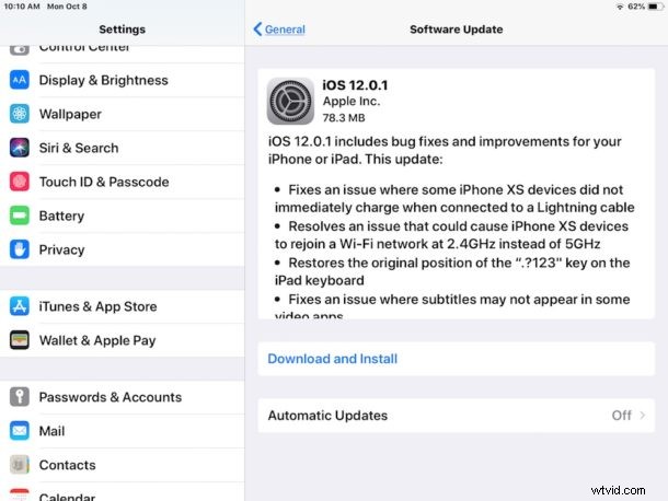 Apple Releases iOS 12.0.1 Update for iPhone & iPad – Direct IPSW Download Links