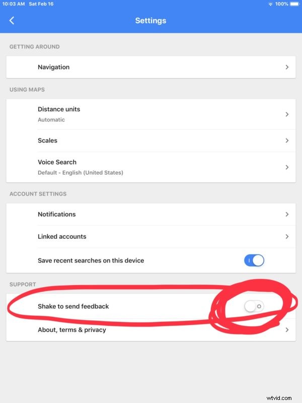 How to Disable Shake to Send Feedback in Google Maps on iPhone & iPad