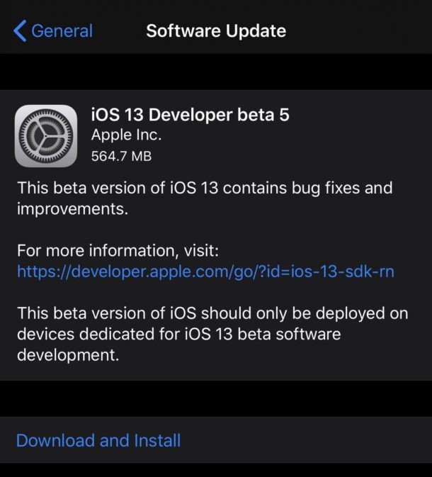 Apple Releases iOS 13 Beta 5 and iPadOS 13 Beta 5 for Developers – Download Now
