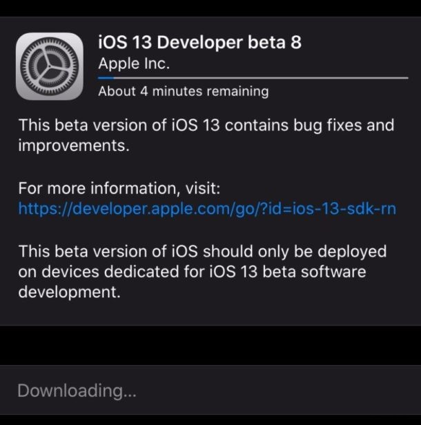 Apple Releases iOS 13 Beta 8 and iPadOS 13 Beta 8: Download Now for Developers