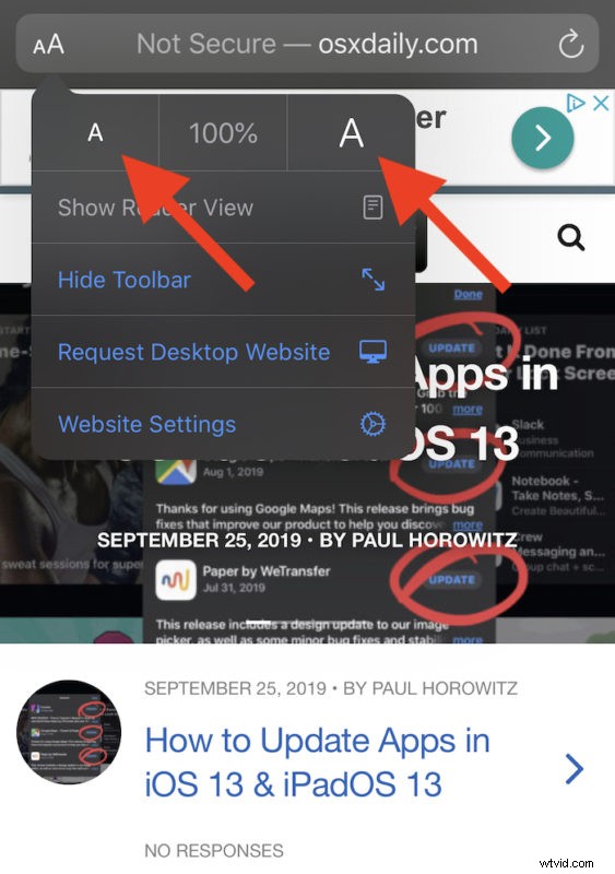 How to Easily Increase Font Size in Safari on iPhone & iPad (iOS 13/iPadOS 13+)