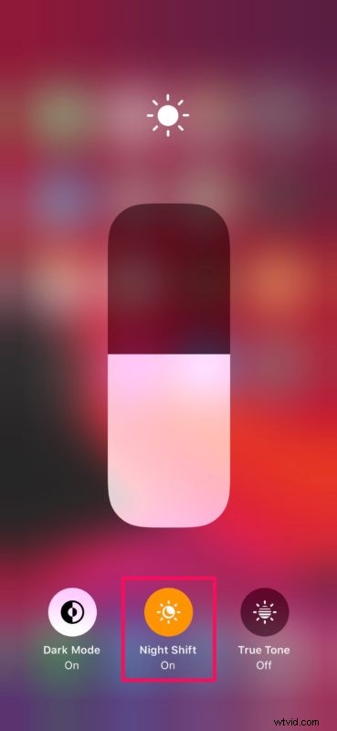 How to Quickly Enable or Disable Night Shift from Control Center on iPhone & iPad