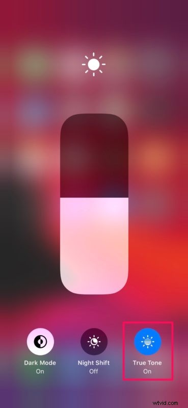How to Quickly Toggle True Tone On or Off in Control Center on iPhone and iPad