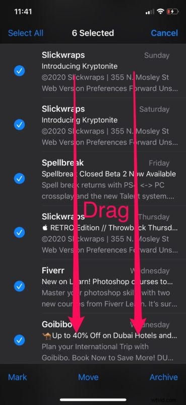 How to Quickly Multi-Select Emails, Messages, Notes & Files on iPhone & iPad with Two-Finger Tap & Drag
