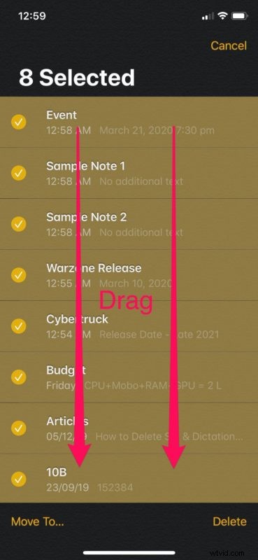 How to Quickly Multi-Select Emails, Messages, Notes & Files on iPhone & iPad with Two-Finger Tap & Drag