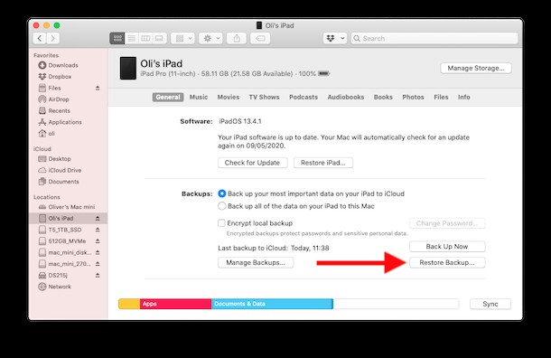 Restore iOS Backups Using Finder in macOS Big Sur & Catalina: Step-by-Step Guide